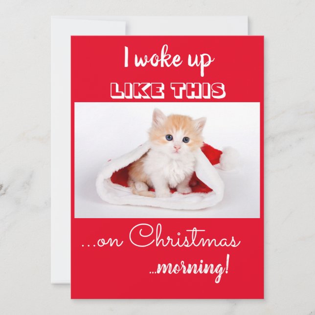 Gato Divertido Me Desperté Así Navidad (Anverso)
