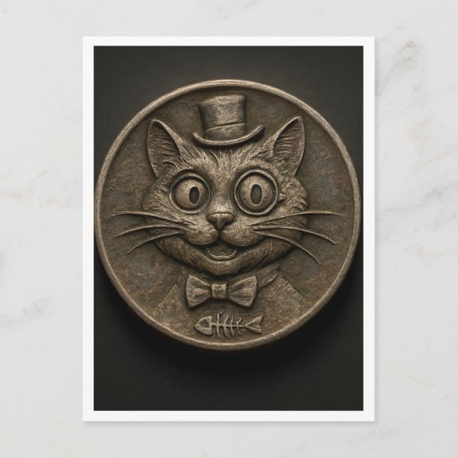 Gato divertido. Tarjeta postal (Anverso)