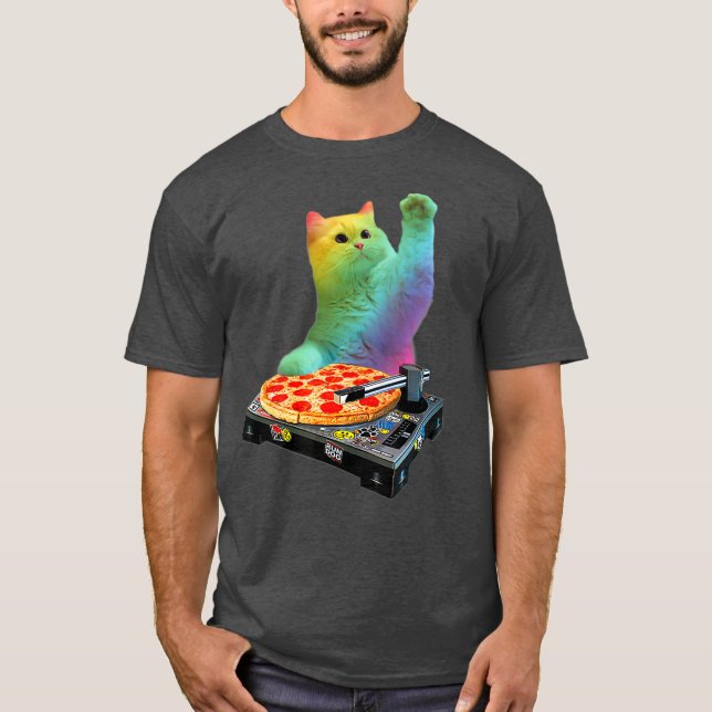 Gato DJ Cat Pizza Cat Pizza Pizza Gato DJ Tops Fun (Anverso)