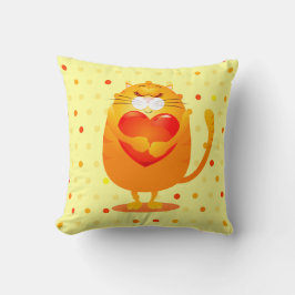 Gato dulce enamorado, almohada