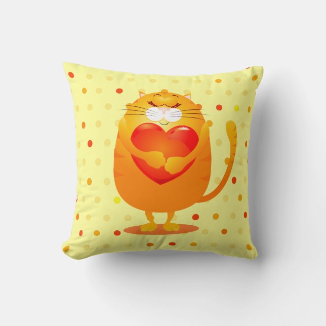 Gato dulce enamorado, almohada (Anverso)