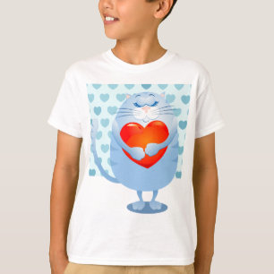 Gato dulce enamorado, camiseta