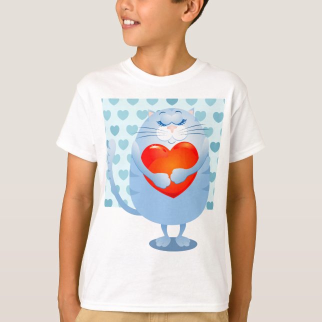 Gato dulce enamorado, camiseta (Anverso)