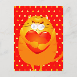 Gato dulce enamorado, postal