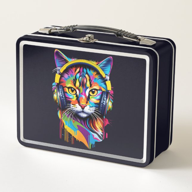 Gato en auriculares (Anverso)
