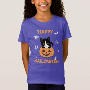 Gato En Calabaza Gatos Dulces Feliz Camiseta Hallo
