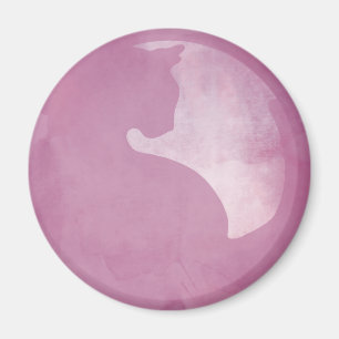 Gato en círculo - imán rosa