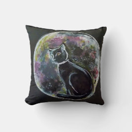Gato en el Cojín decorativo de la Luna