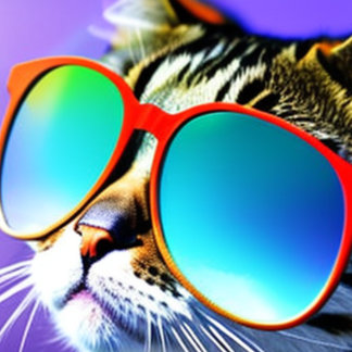 Gato en gafas de sol cabeza cara camiseta