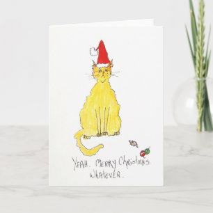 Gato en gorra del navidad