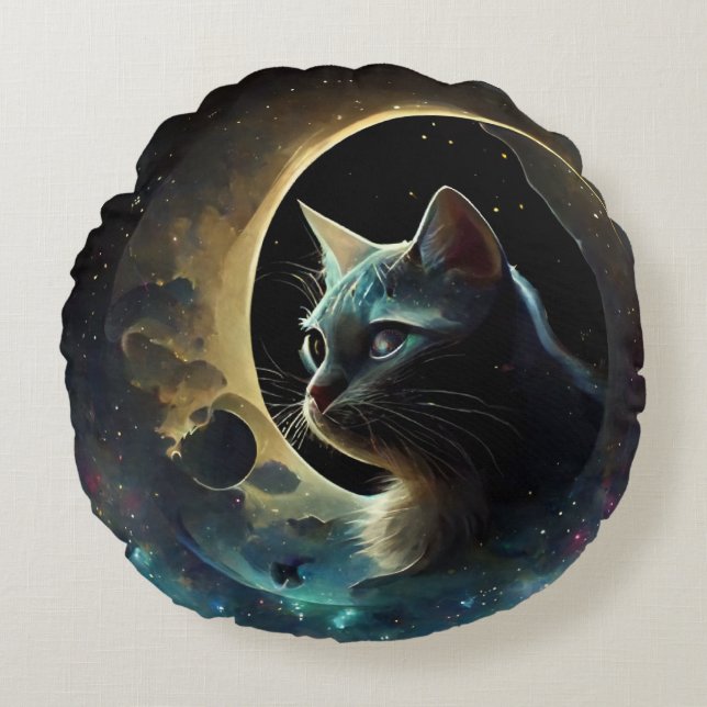 Gato en la almohada de la luna (Anverso)