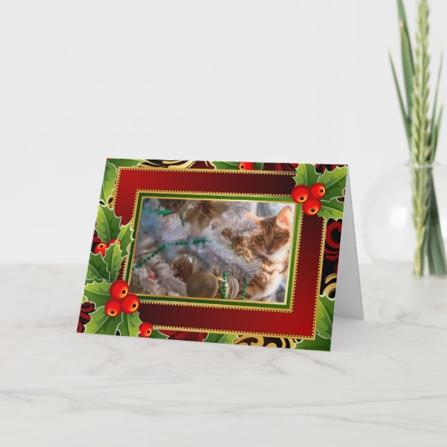 Gato en navidad - fondo del día de fiesta (Anverso)