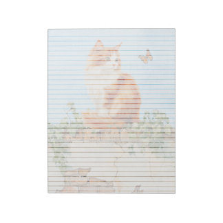 Gato en pared en línea - Bloc de notas de 11" x 8,
