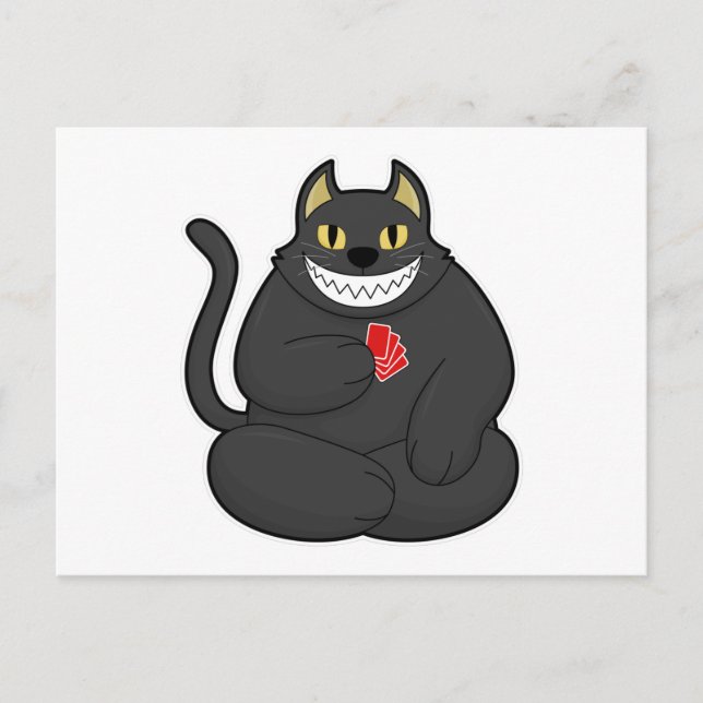 Gato en Poker con tarjetas de póker (Anverso)
