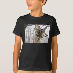 Gato En Un Árbol Niños Camiseta