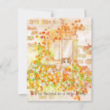 Gato en una caja de flores Nueva tarjeta de Invita