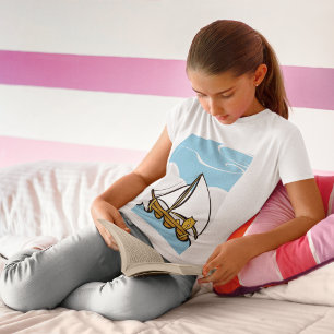 Gato En Una Camiseta De Barco De Vela