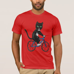 Gato en una camiseta de bicicleta gatos