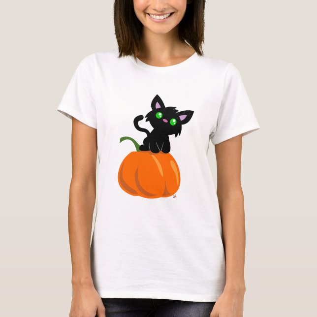 Gato en una camiseta de calabaza (Anverso)
