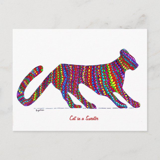 Gato en una postal sudadera (Anverso)
