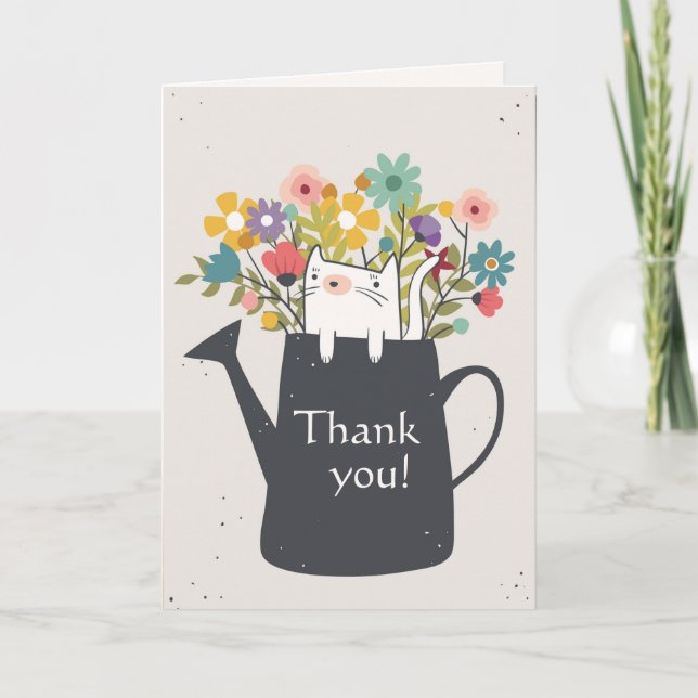 Gato en una tarjeta de la regadera (foto opcional) (Anverso)