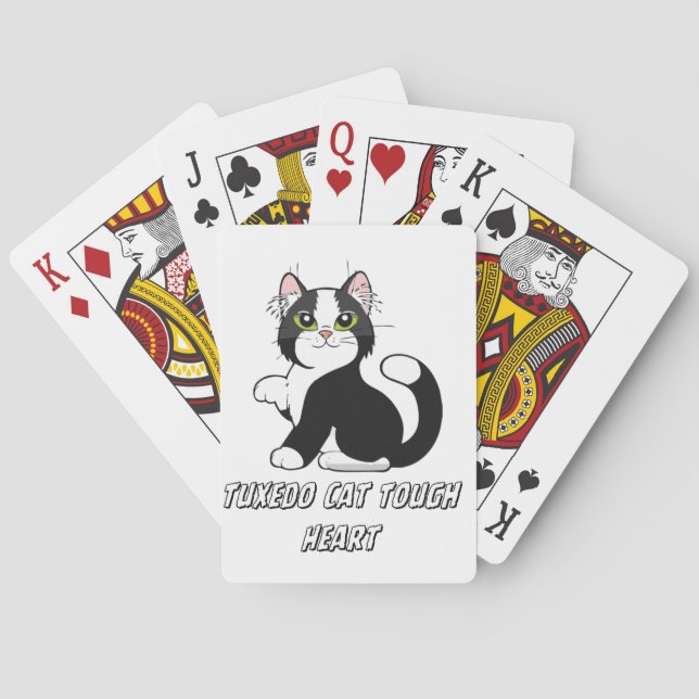 "Gato Esmoquinado Corazón Duro Gatito Lindo Cartas (Reverso)