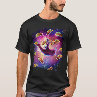Gato espacial guerrero en camiseta delfín unicorni