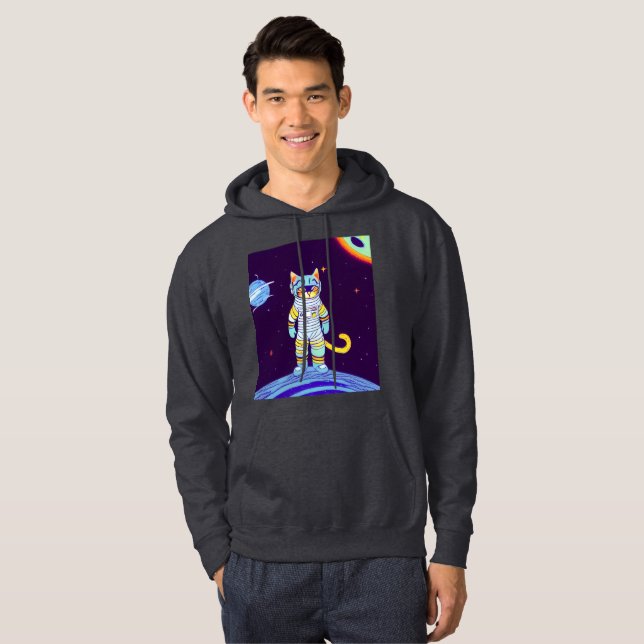 GATO ESPACIAL MENOS graciosas capuchas de sudadera (Anverso completo)