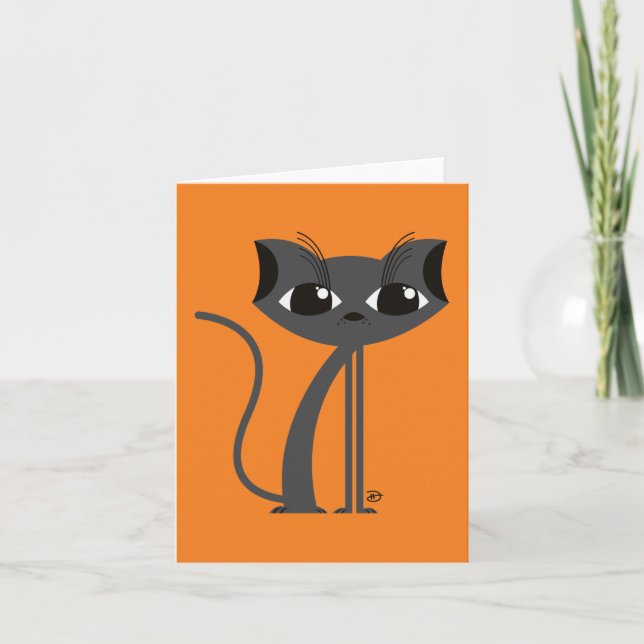 Gato espeluznante - Tarjeta de saludo (Anverso)
