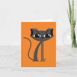 Gato espeluznante - Tarjeta de saludo