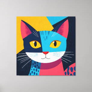 Gato Estilizado Moderno - Arte Gráfico Plano