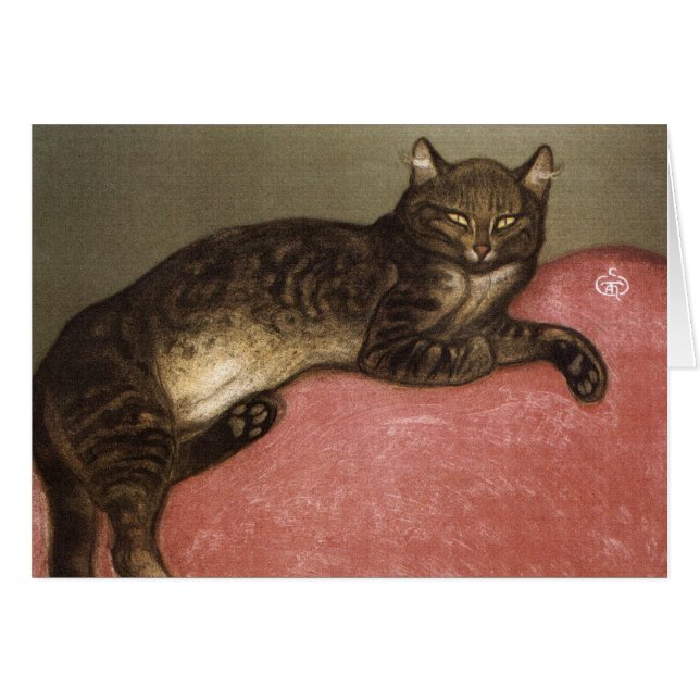 Gato extendido en Sofa - por Theophile Steinlen (Anverso (Horizontal))