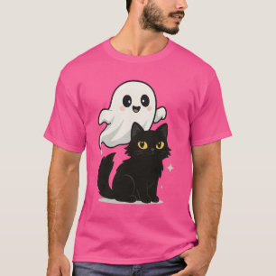 Gato fantasma con vibración de una camiseta gracio
