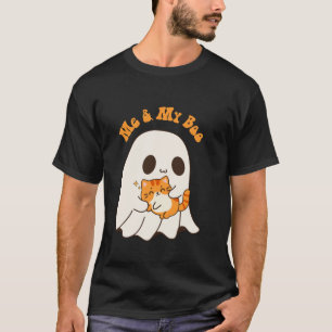 Gato fantasma lindo Halloween Camiseta gráfica de