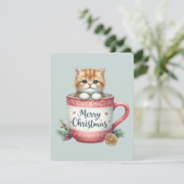 Gato Feliz Navidad en una Taza - Navidad