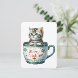 Gato Feliz Navidad en una Taza - Navidad