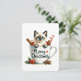 Gato Feliz Navidad en una Taza - Navidad