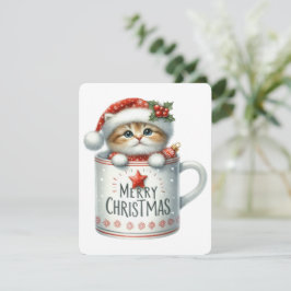 Gato Feliz Navidad en una Taza - Navidad