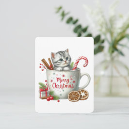 Gato Feliz Navidad en una Taza - Navidad