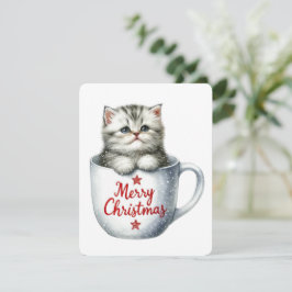 Gato Feliz Navidad en una Taza - Navidad