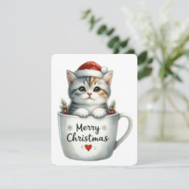 Gato Feliz Navidad en una Taza - Navidad