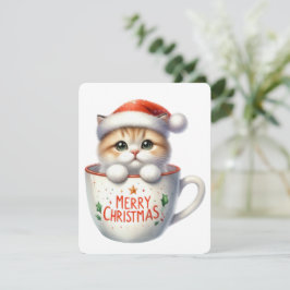 Gato Feliz Navidad en una Taza - Navidad
