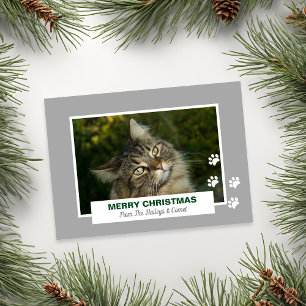 Gato Feliz Navidad Huellas de Pata Blanca Foto