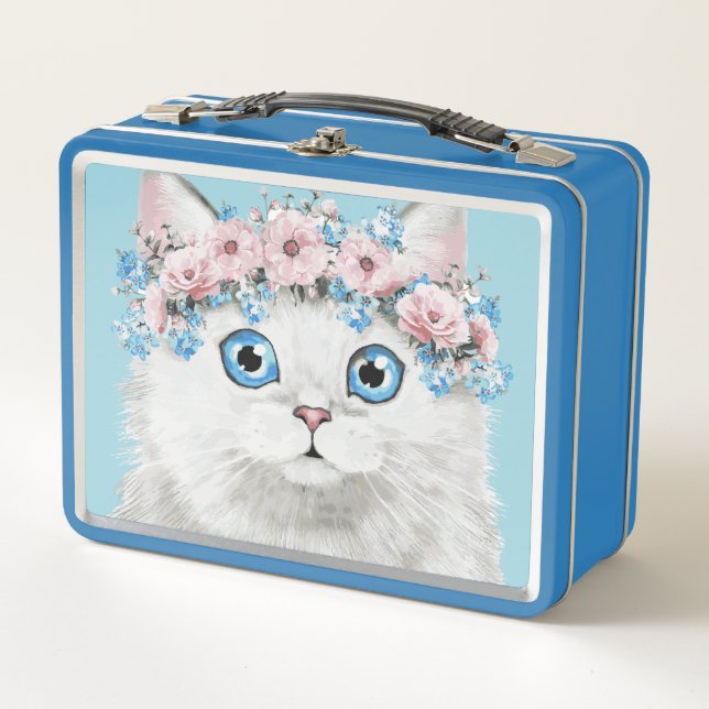 Gato floral blanco dulce (Anverso)