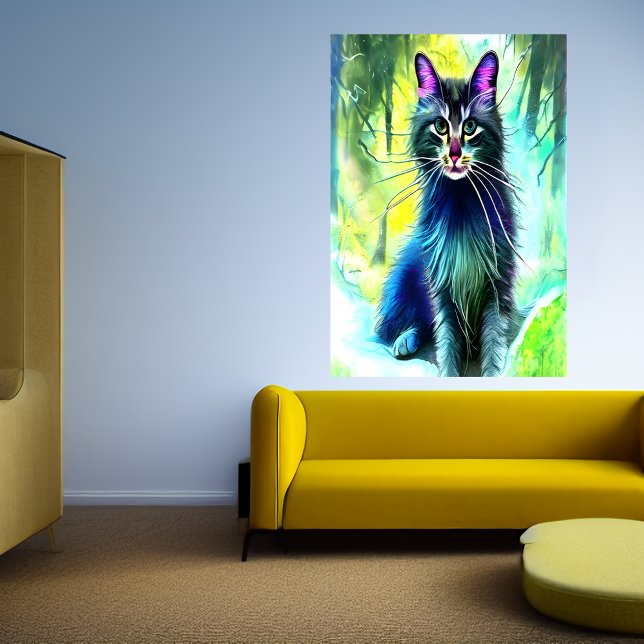 Gato forestal noruego en el bosque | Arte IA (Subido por el creador)