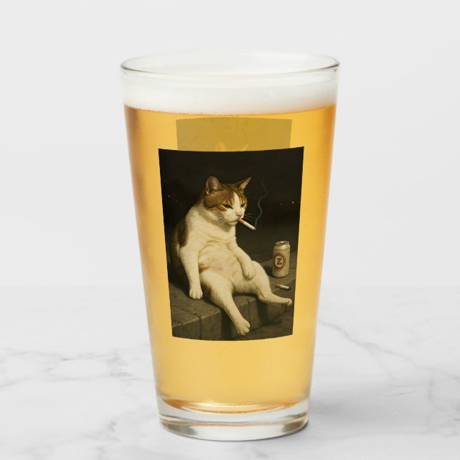 Gato Fumando Gato Divertido Meme Gen Z (Anverso (lleno))