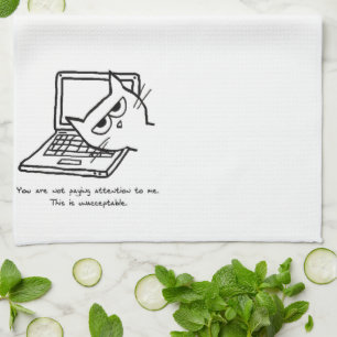 Gato furioso exige atención - Divertida toalla de