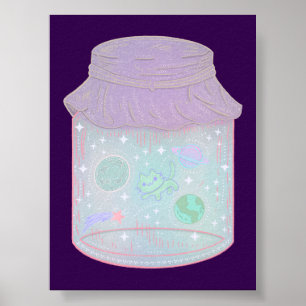 Gato Galaxia en un Tarro Arte Kawaii de Gato Esp