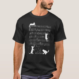 Gato Gatito Camisa Gato Tocando Nota Musical Clave