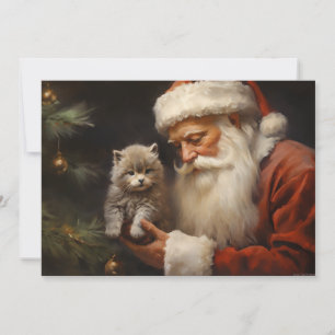 Gato Gatito de Santa Claus Feliz Navidad